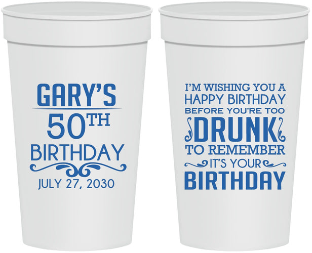 Personalized Birthday 32 oz Stadium Cups - 50th | 20095