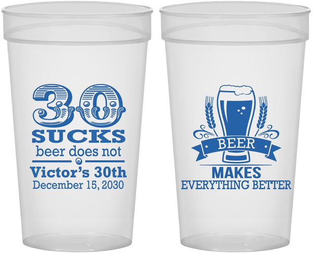 Personalized Birthday 32 oz Stadium Cups - 30th Sucks | 20097
