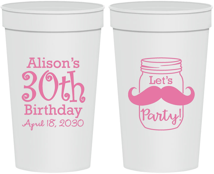 Personalized Birthday 32 oz Stadium Cups - 30th | 20104