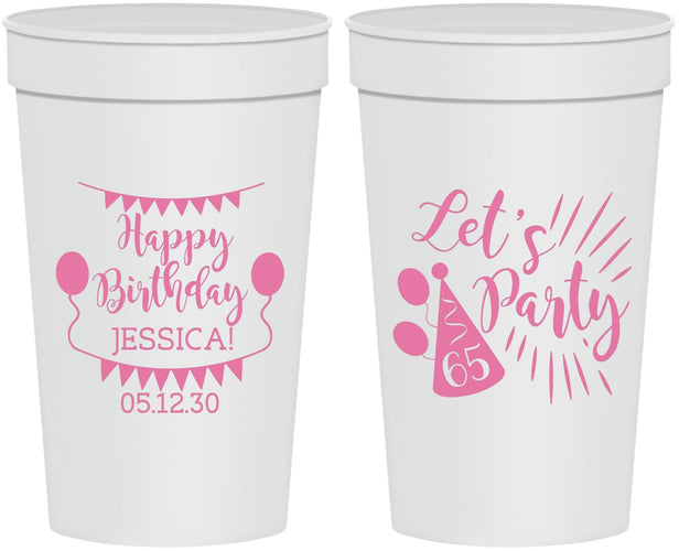 Personalized Birthday 32 oz Stadium Cups - 65th | 20105