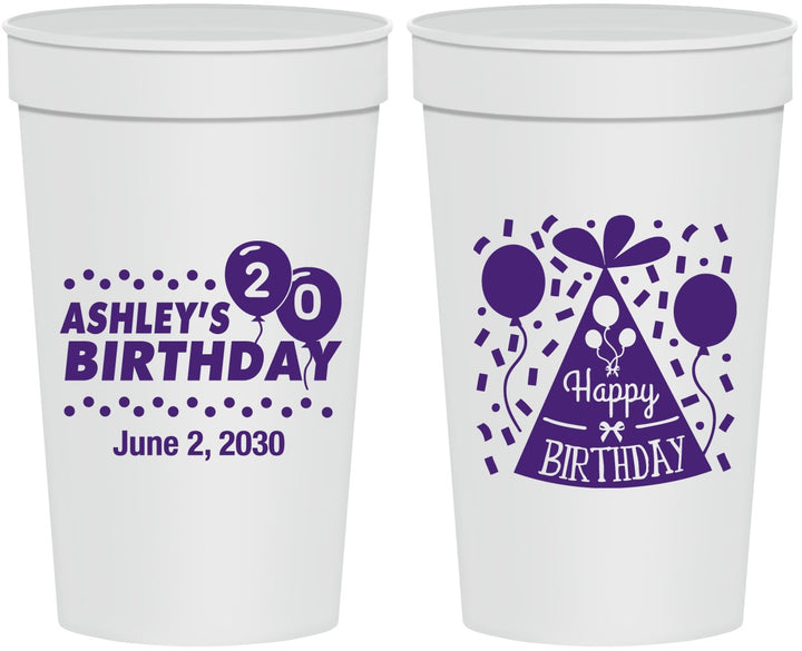 Personalized Birthday 32 oz Stadium Cups - 20th | 20114