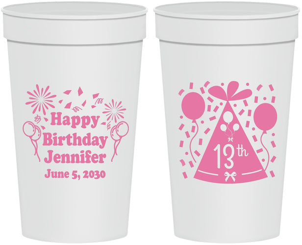Personalized Birthday 32 oz Stadium Cups - 13th | 20116