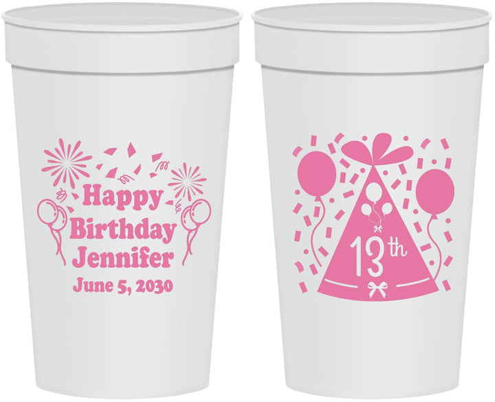 Personalized Birthday 32 oz Stadium Cups - 13th | 20116