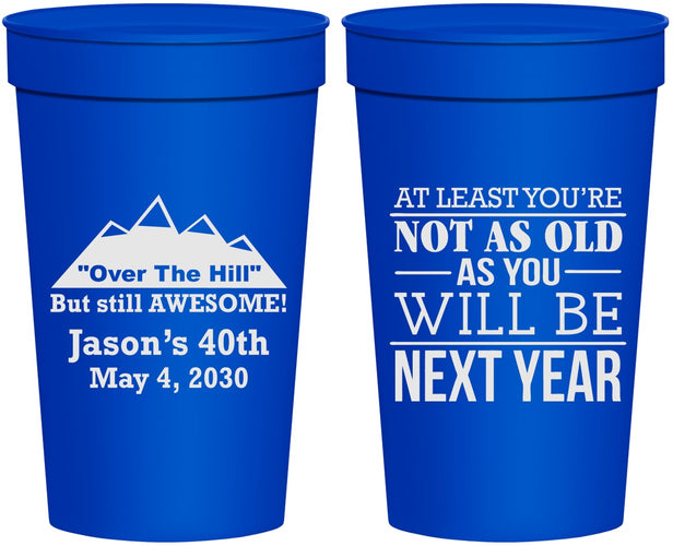 Personalized Birthday 32 oz Stadium Cups - 40th Over The Hill | 20121