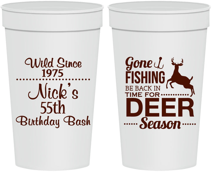 Personalized Birthday 32 oz Stadium Cups - 55th Gone Fishing | 20128