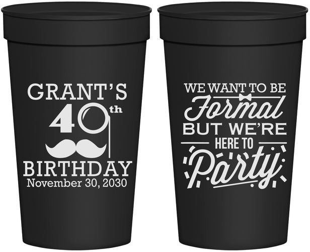 Personalized Birthday 32 oz Stadium Cups - 40th | 20130