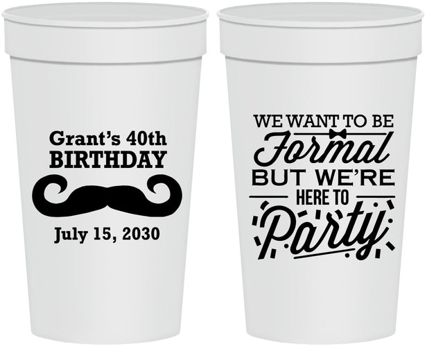 Personalized Birthday 32 oz Stadium Cups - 40th | 20131