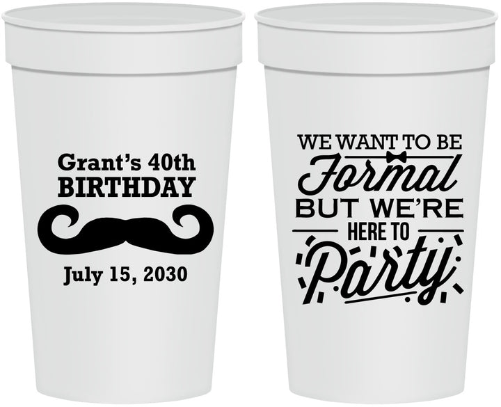 Personalized Birthday 32 oz Stadium Cups - 40th | 20131