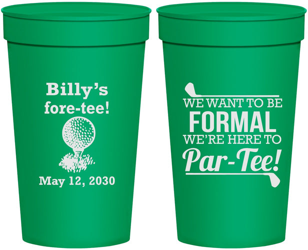 Personalized Birthday 32 oz Stadium Cups - 40th Golf | 20134