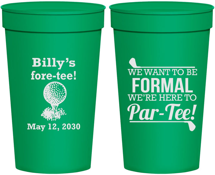 Personalized Birthday 32 oz Stadium Cups - 40th Golf | 20134