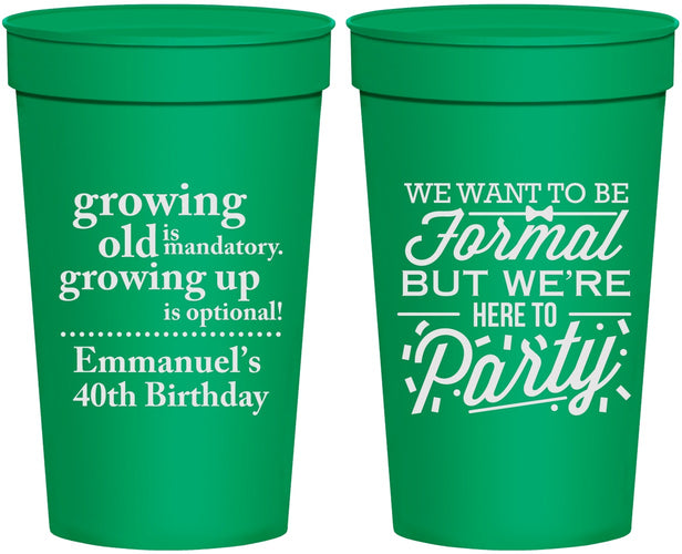 Personalized Birthday 32 oz Stadium Cups - 40th | 20135