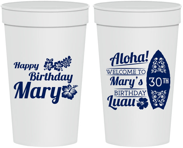 Personalized Birthday 32 oz Stadium Cups - 30th Hawaii | 20136