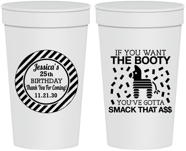 Personalized Birthday 32 oz Stadium Cups - 25th Smack Ass | 20138
