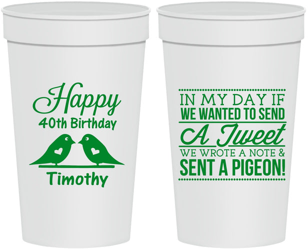 Personalized Birthday 32 oz Stadium Cups - 40th | 20139