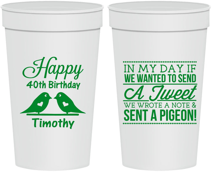 Personalized Birthday 32 oz Stadium Cups - 40th | 20139