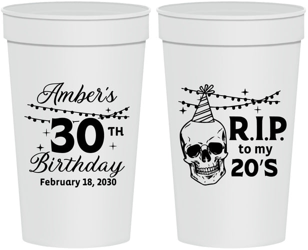 Personalized Birthday 32 oz Stadium Cups - 30th Rip 20 | 20140