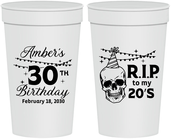 Personalized Birthday 32 oz Stadium Cups - 30th Rip 20 | 20140