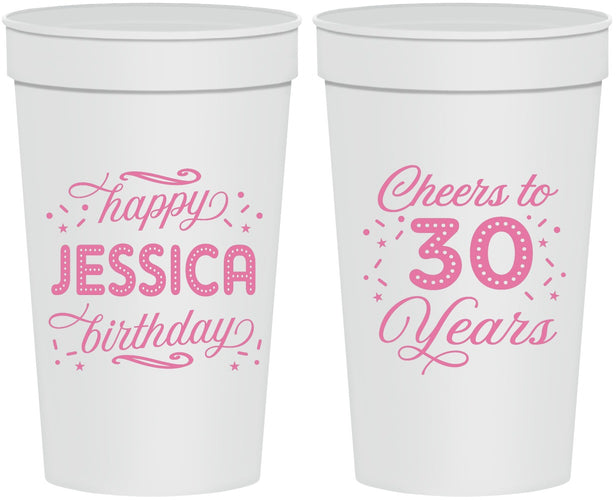 Personalized Birthday 32 oz Stadium Cups - Cheers To 30 Years | 20142