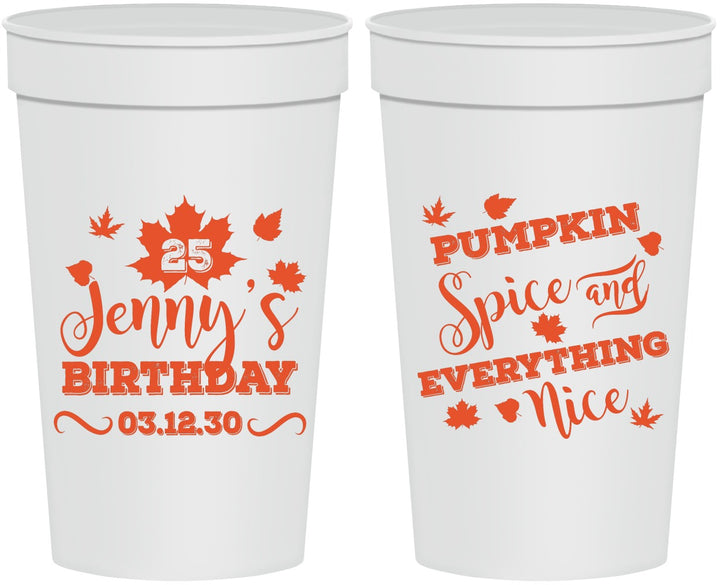 Personalized Birthday 32 oz Stadium Cups - 25th Thanksgiving | 20144
