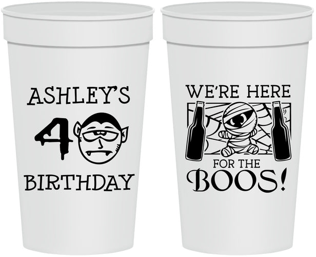 Personalized Birthday 32 oz Stadium Cups - 40th Halloween | 20145