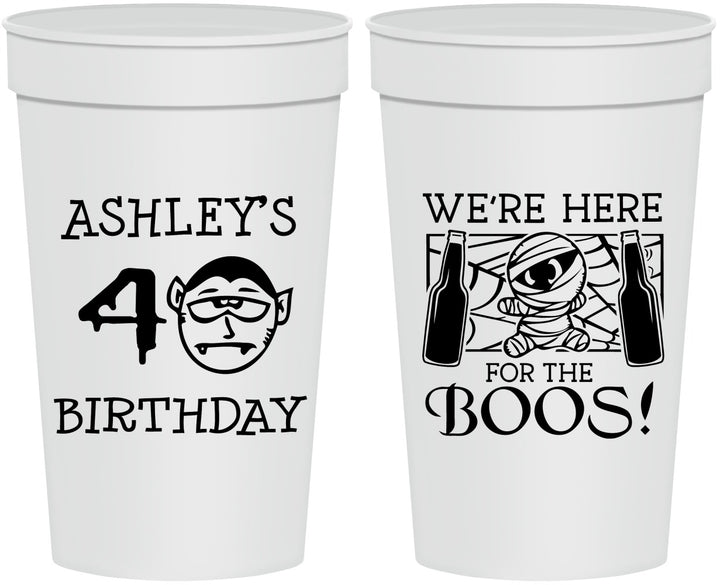 Personalized Birthday 32 oz Stadium Cups - 40th Halloween | 20145