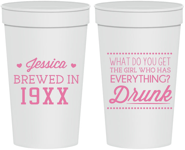 Personalized Birthday 32 oz Stadium Cups - Drunk | 20147