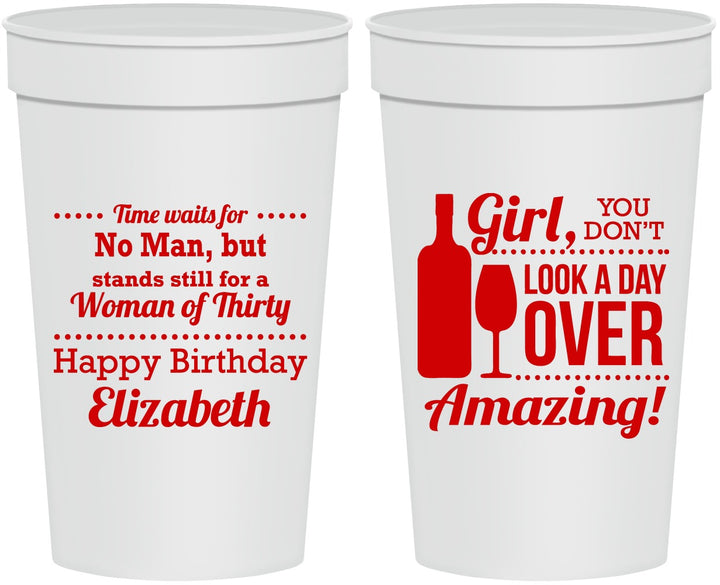 Personalized Birthday 32 oz Stadium Cups - Look A Day Over Amazing | 20150