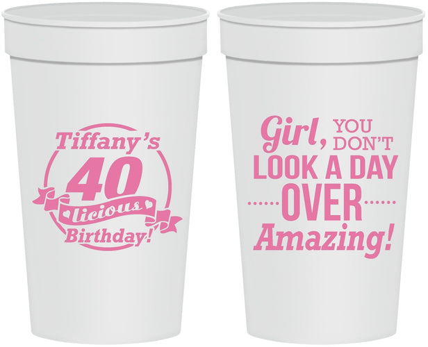 Personalized Birthday 32 oz Stadium Cups - 40th | 20153