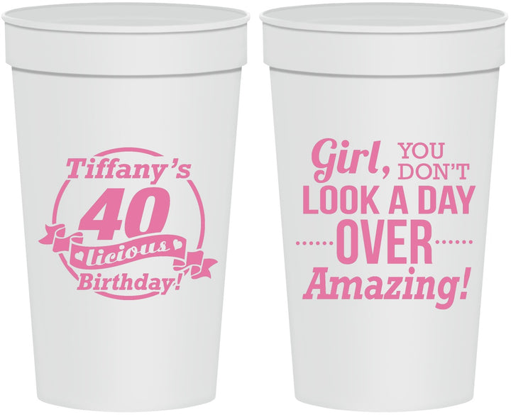 Personalized Birthday 32 oz Stadium Cups - 40th | 20153
