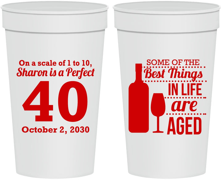 Personalized Birthday 32 oz Stadium Cups - 40th Wine | 20155