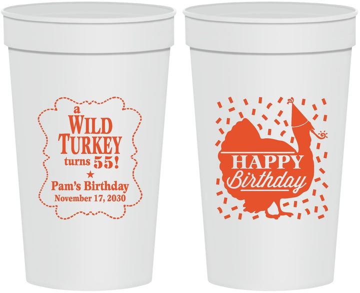 Personalized Birthday 32 oz Stadium Cups - 55th Wild Turkey | 20159