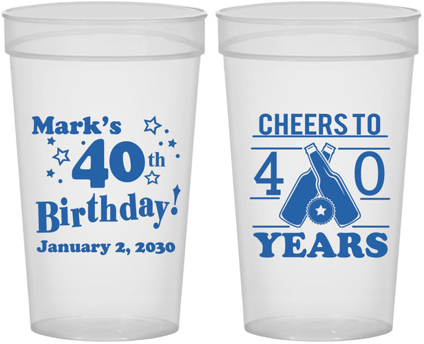 Personalized Birthday 32 oz Stadium Cups - Cheers To 40 Years | 20162