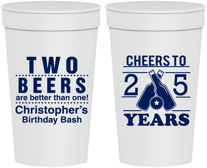 Personalized Birthday 32 oz Stadium Cups - Cheers To 25 Years | 20163