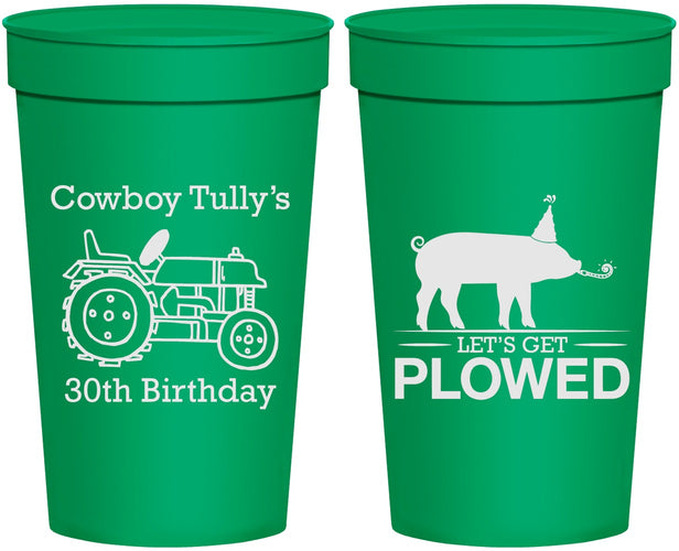Personalized Birthday 32 oz Stadium Cups - 30th Get Plowed | 20166