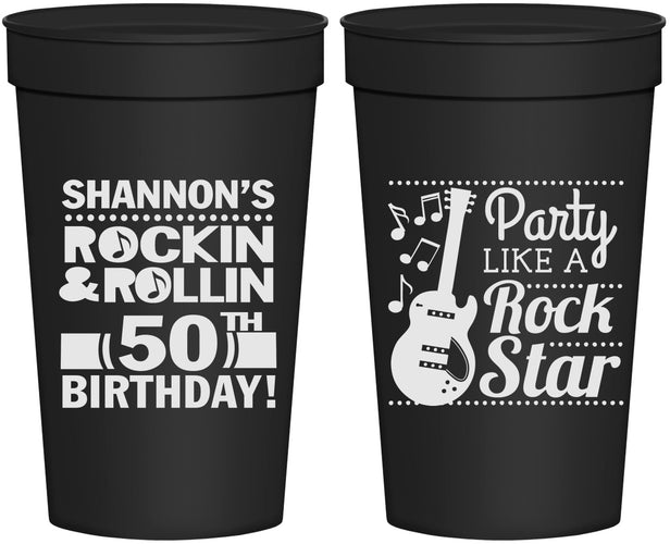 Personalized Birthday 32 oz Stadium Cups - 50th Rock Star | 20173