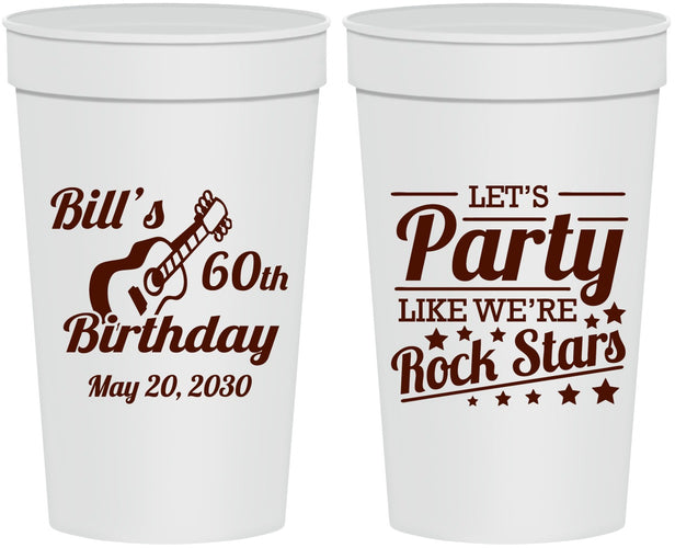 Personalized Birthday 32 oz Stadium Cups - 60th Rock Star | 20174