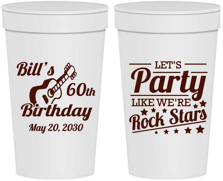 Personalized Birthday 32 oz Stadium Cups - 60th Rock Star | 20174