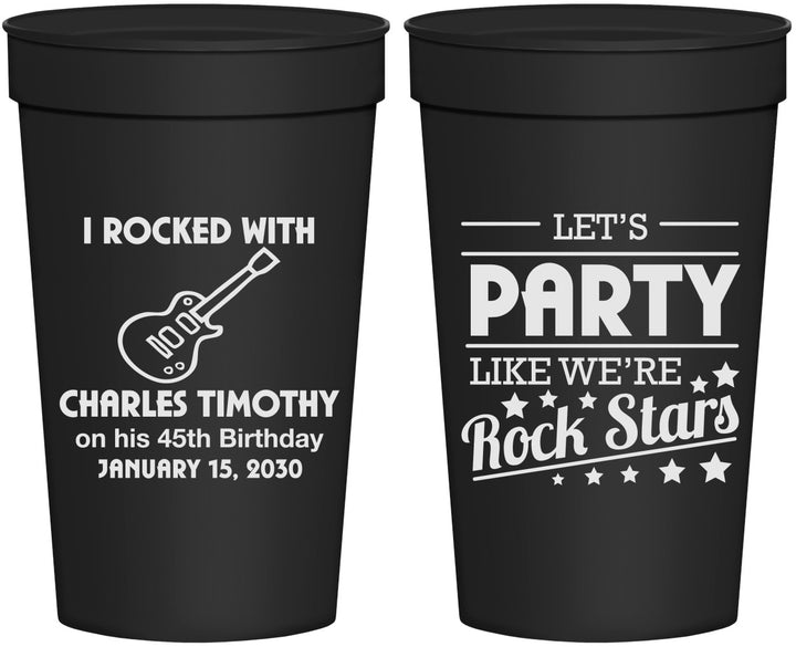 Personalized Birthday 32 oz Stadium Cups - 45th Rock Star | 20176
