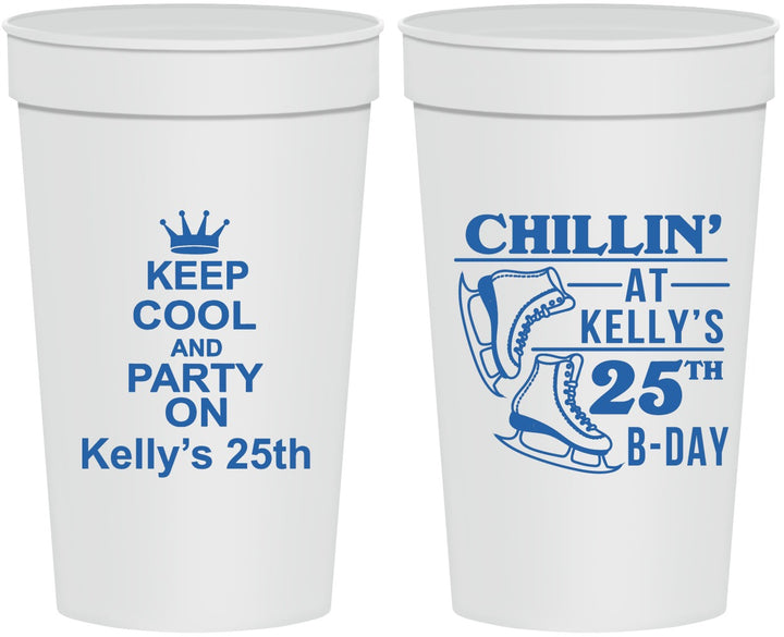 Personalized Birthday 32 oz Stadium Cups - 25th Ice Scating | 20185