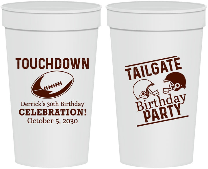 Personalized Birthday 32 oz Stadium Cups - 30th Football | 20189
