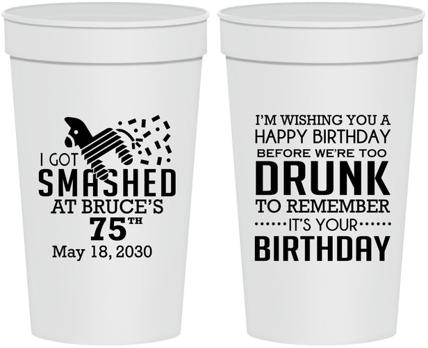 Personalized Birthday 32 oz Stadium Cups - 75th | 20195