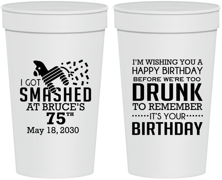 Personalized Birthday 32 oz Stadium Cups - 75th | 20195