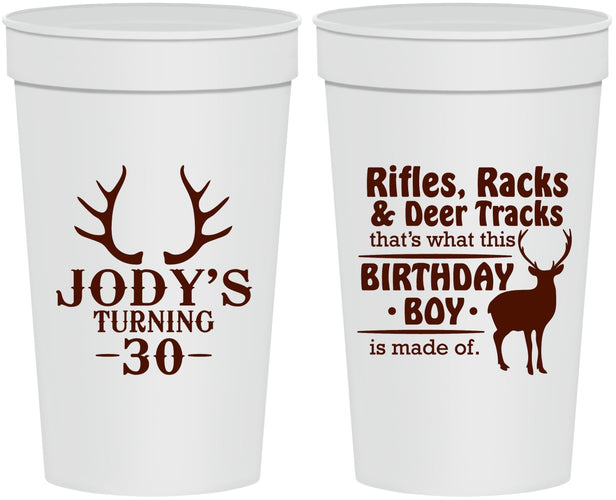 Personalized Birthday 32 oz Stadium Cups - 30th Hunting | 20196