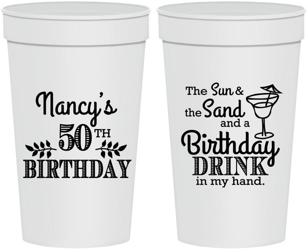 Personalized Birthday 32 oz Stadium Cups - 50th | 20203
