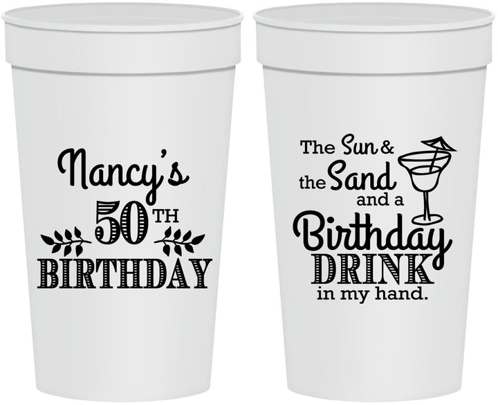Personalized Birthday 32 oz Stadium Cups - 50th | 20203