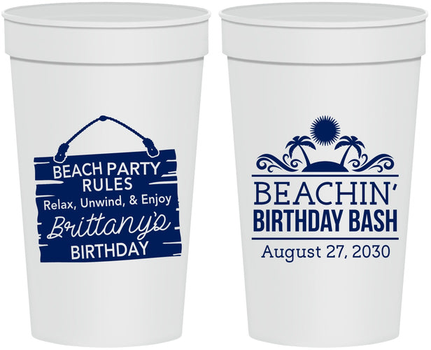Personalized Birthday 32 oz Stadium Cups - Beach | 20211