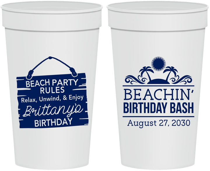 Personalized Birthday 32 oz Stadium Cups - Beach | 20211