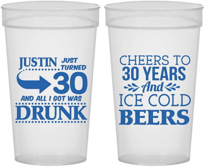 Personalized Birthday 32 oz Stadium Cups - Cheers To 30 Years | 20219