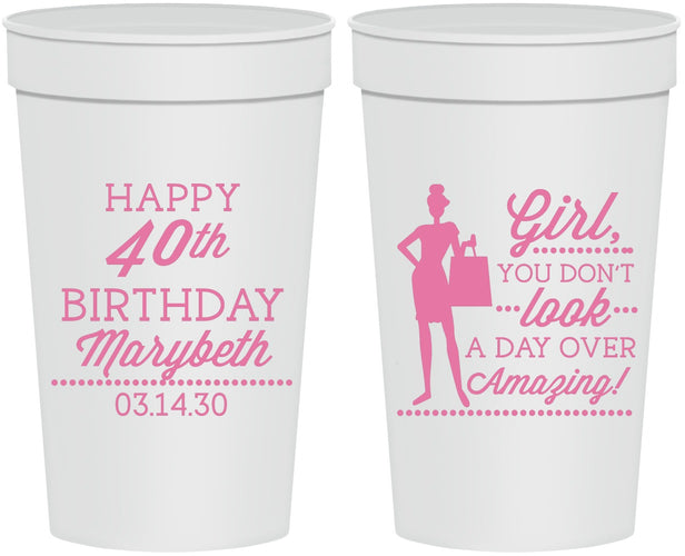 Personalized Birthday 32 oz Stadium Cups - 40th | 20223