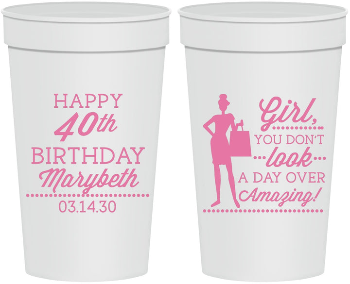 Personalized Birthday 32 oz Stadium Cups - 40th | 20223